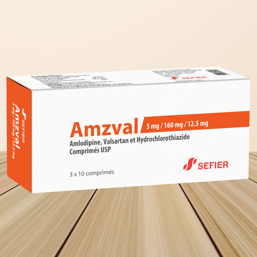 Amzval Amlodipine Valsartan और हाइड्रोक्लोरोथियाज़ाइड टैबलेट Usp 5mg-160mg-12.5mg सामान्य दवाएं