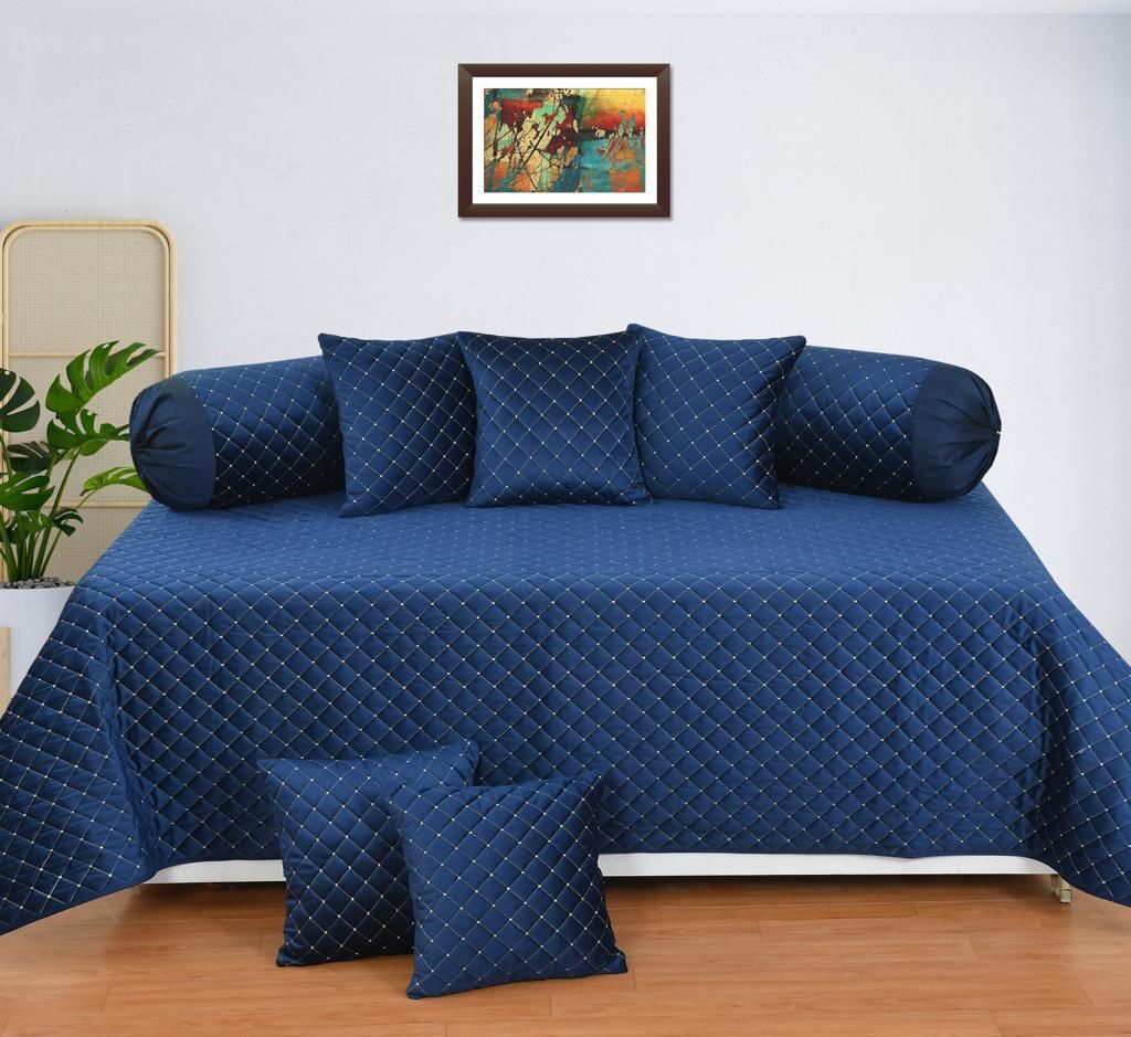 Diwan Set - Cotton Material, Plain Style | Ideal For Home Use And Comfort