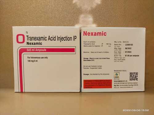 Tranexamic Acid Injection - Liquid Form, As Per Prescription | Keep At Cool And Dry Place, Dosage Guidelines Directed By Physician