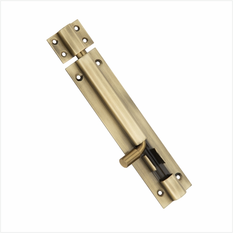 Doors And Window Accessories Aluminium Tower Bolt - Brass Metal, 150mm Length, Powder Coated Finish | Solid Body, Durable Design, Elegant Embossed Style