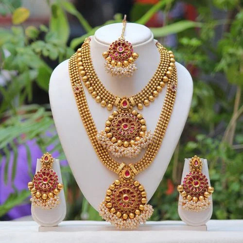 Golden Designer Artificial Necklace Set