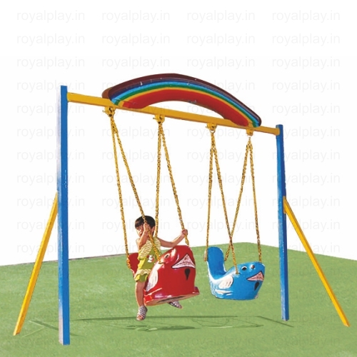 Four Seater Garden Swing - Color: Yellow Red