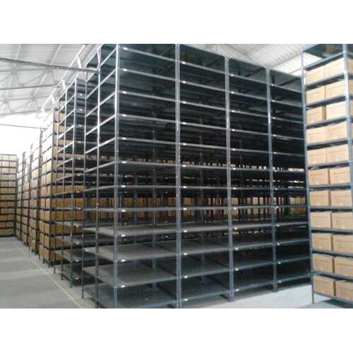 Slotted Angle Racks - Mild Steel, 10 X 4 X 2 Ft, Blue, 5 Layers, Load Capacity 50-100 Kg, Ideal For Industrial Warehouse Storage