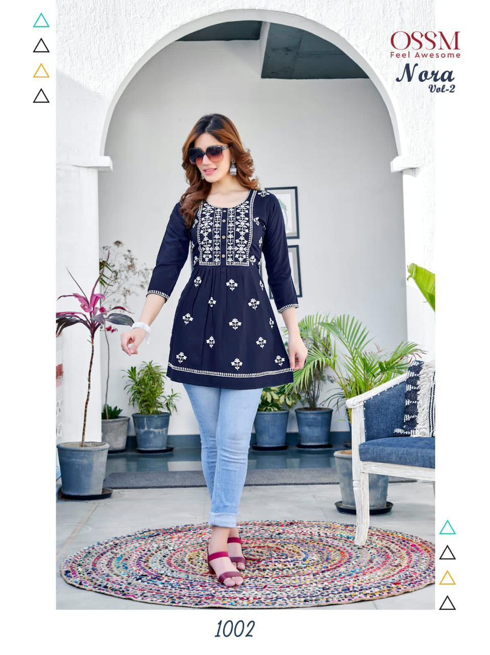 Summer Special Fancy Short Tops - Heavy Rayon Slub, Sizes S36 To Xxl44, Length 34"-36" | Breathable, Cool Pass, Quick Dry, Non Toxic, Embroidered Design