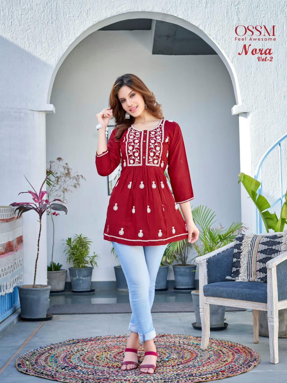 Summer Special Fancy Short Tops - Heavy Rayon Slub, Sizes S36 To Xxl44, Length 34"-36" | Breathable, Cool Pass, Quick Dry, Non Toxic, Embroidered Design
