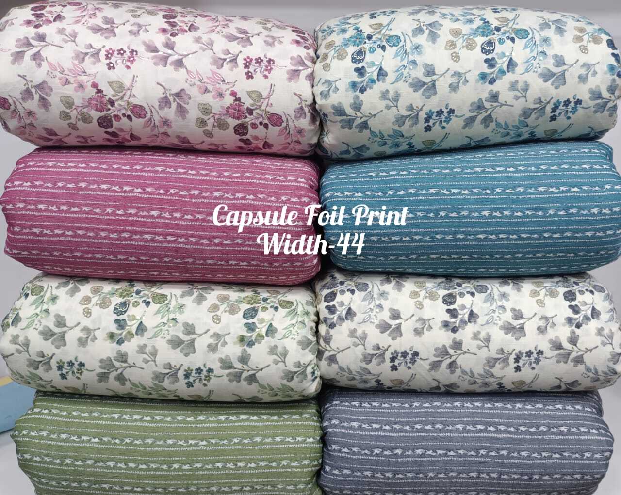 Print Fabric - Capsule Foil Print, 44 Meter Width Perfect For Kurti Design