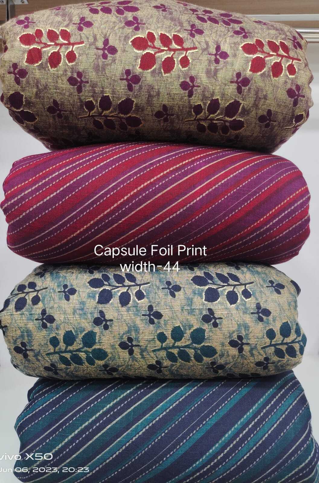 Print Fabric - Capsule Foil Print, 44 Meter Width Perfect For Kurti Design