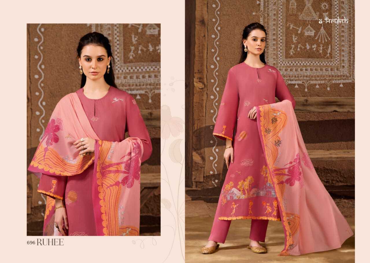 Cotton Printed Suit With Handwork - Color: As Shown In The Catalogue