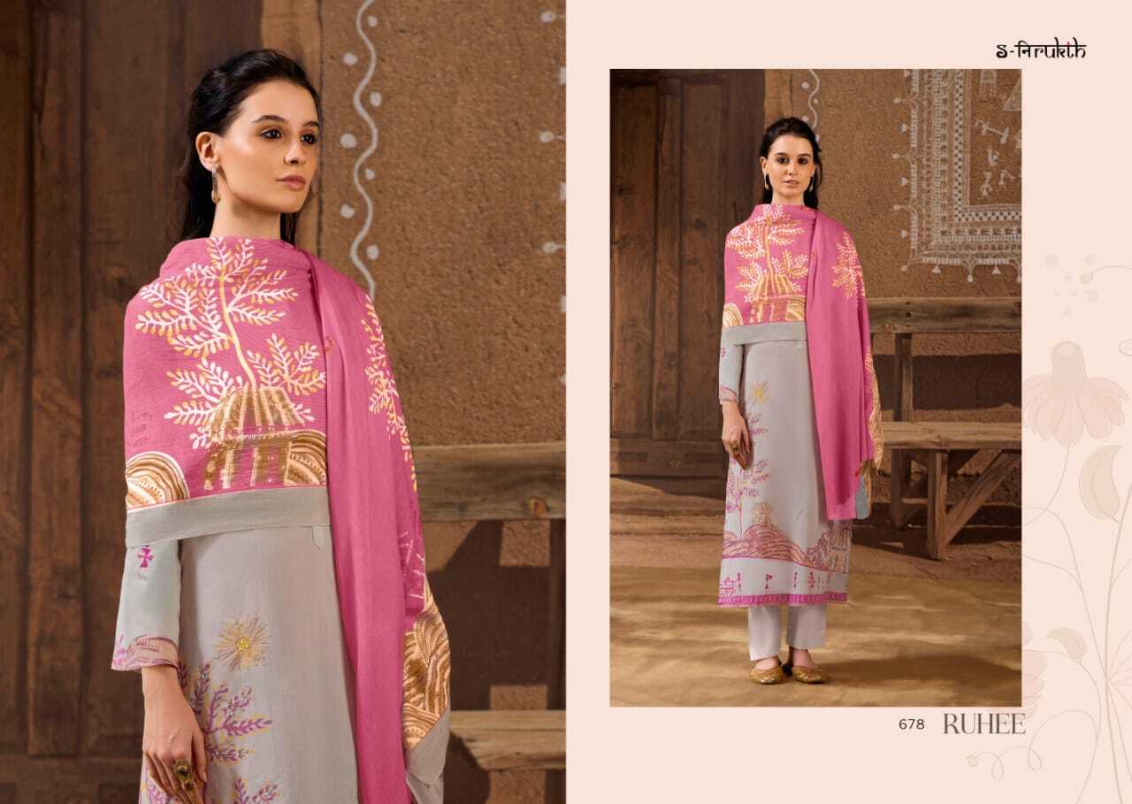 Cotton Printed Suit With Handwork - Color: As Shown In The Catalogue