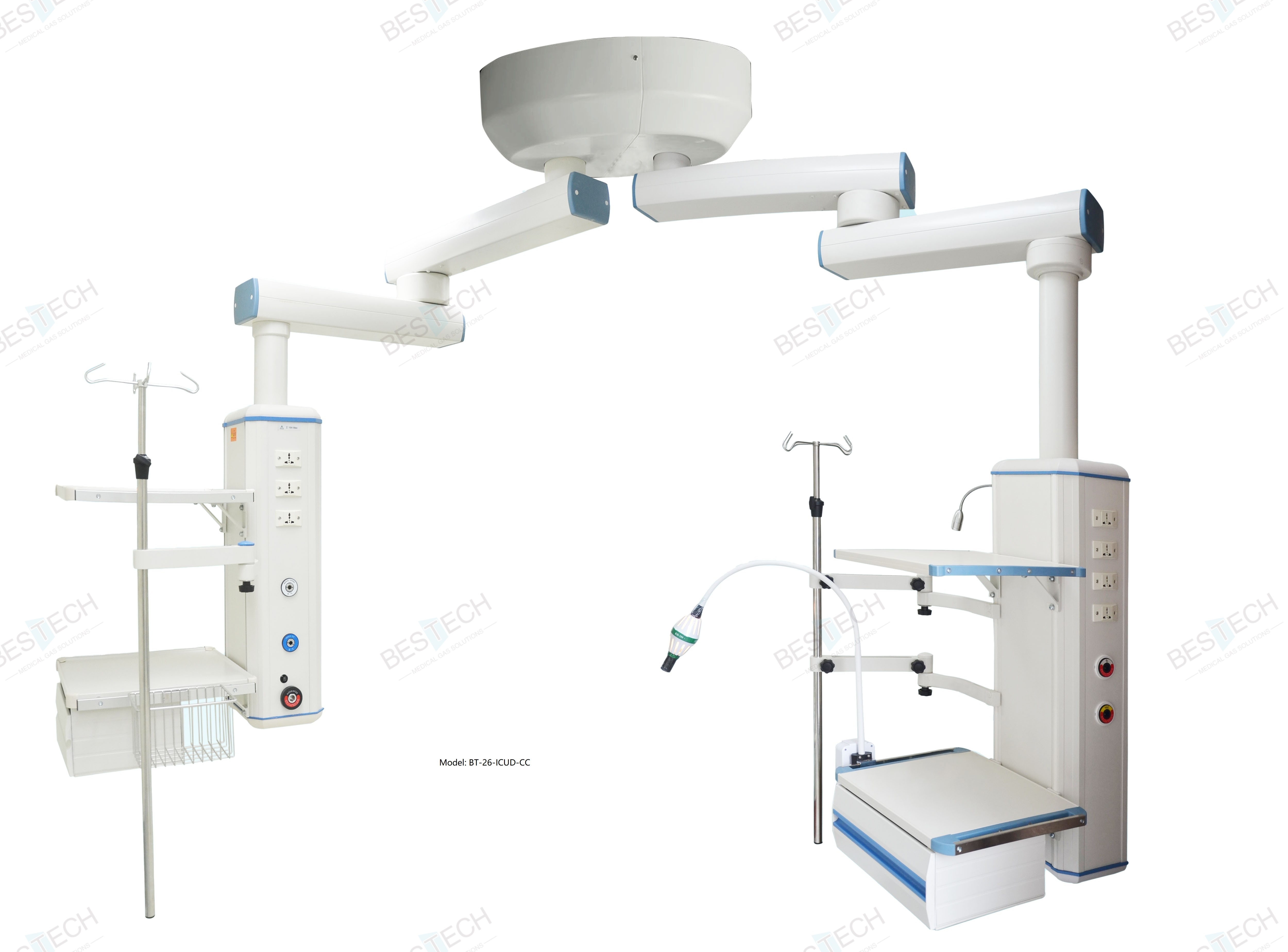 White Bt-26-icud-cc Icu Dual Pendant