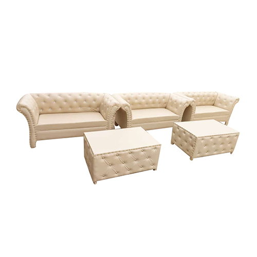 क्रीम कलर का सोफा सेट किसी असेंबली की आवश्यकता नहीं है