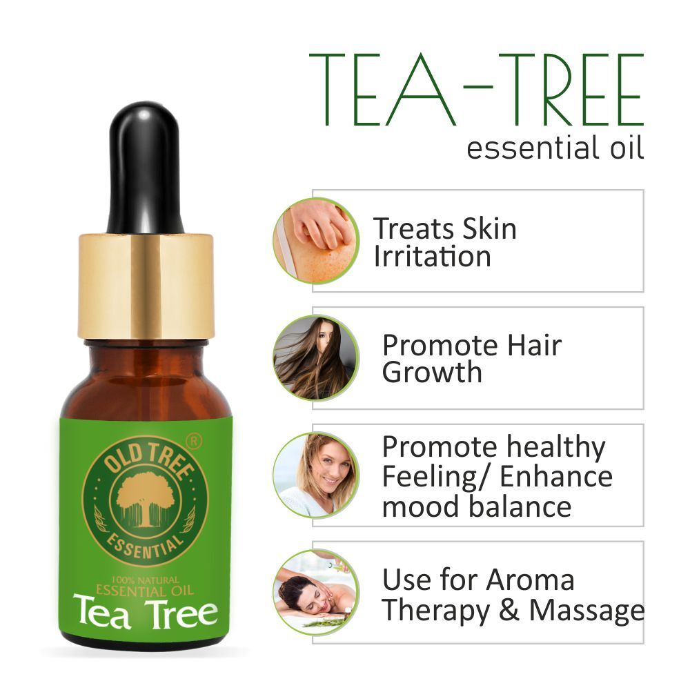 Old Tree Tea Tree Essential Oil 15ml - Liquid, Clear | 100% Pure & Natural Oil, Anti-bacterial, Aromatherapy & Cosmetic Application
