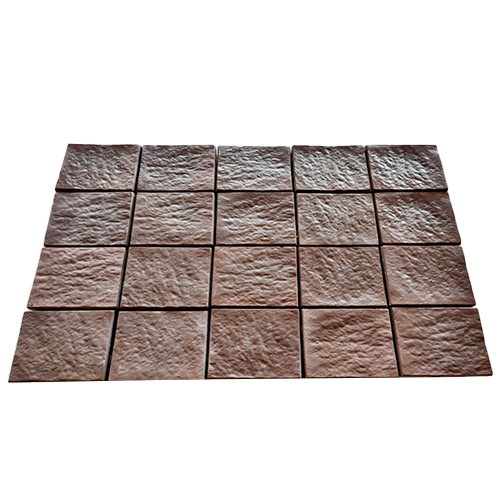 100 x 100 x 60 mm Chocolate Cobbles Stone Finish Block - High-Quality Material, Moisture-Resistant Design, Non-Slip Surface for Outdoor Use