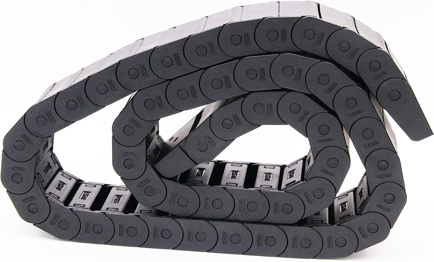 Drag Chain - 15x20, 18x25, 25x38, 25x57, 35x75, 35x100, 35x125, 45x125, 45x150, 60x150 | Stranded Square Conductor, Black Nylon Shield, 1 Year Warranty, Custom Lengths Available