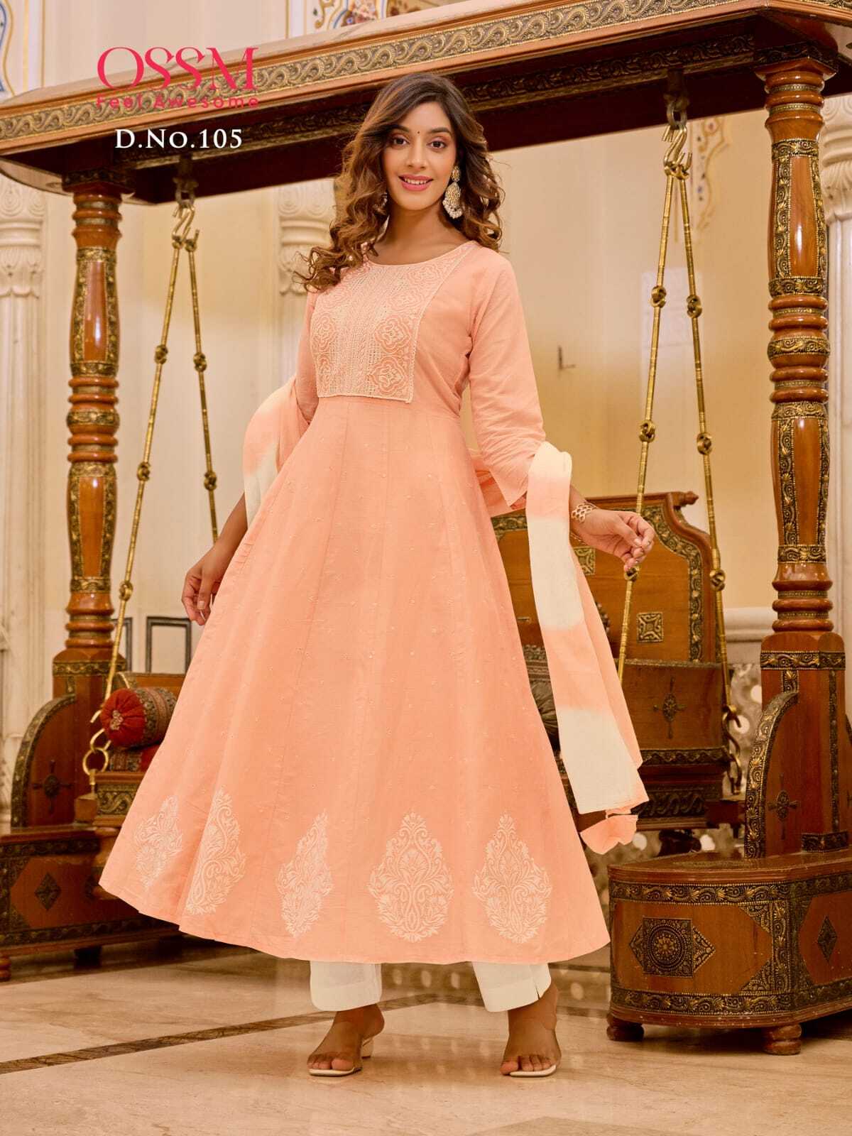 Premium Cotton Readymade Anarkali Suits - Color: As Shown In The Catalog