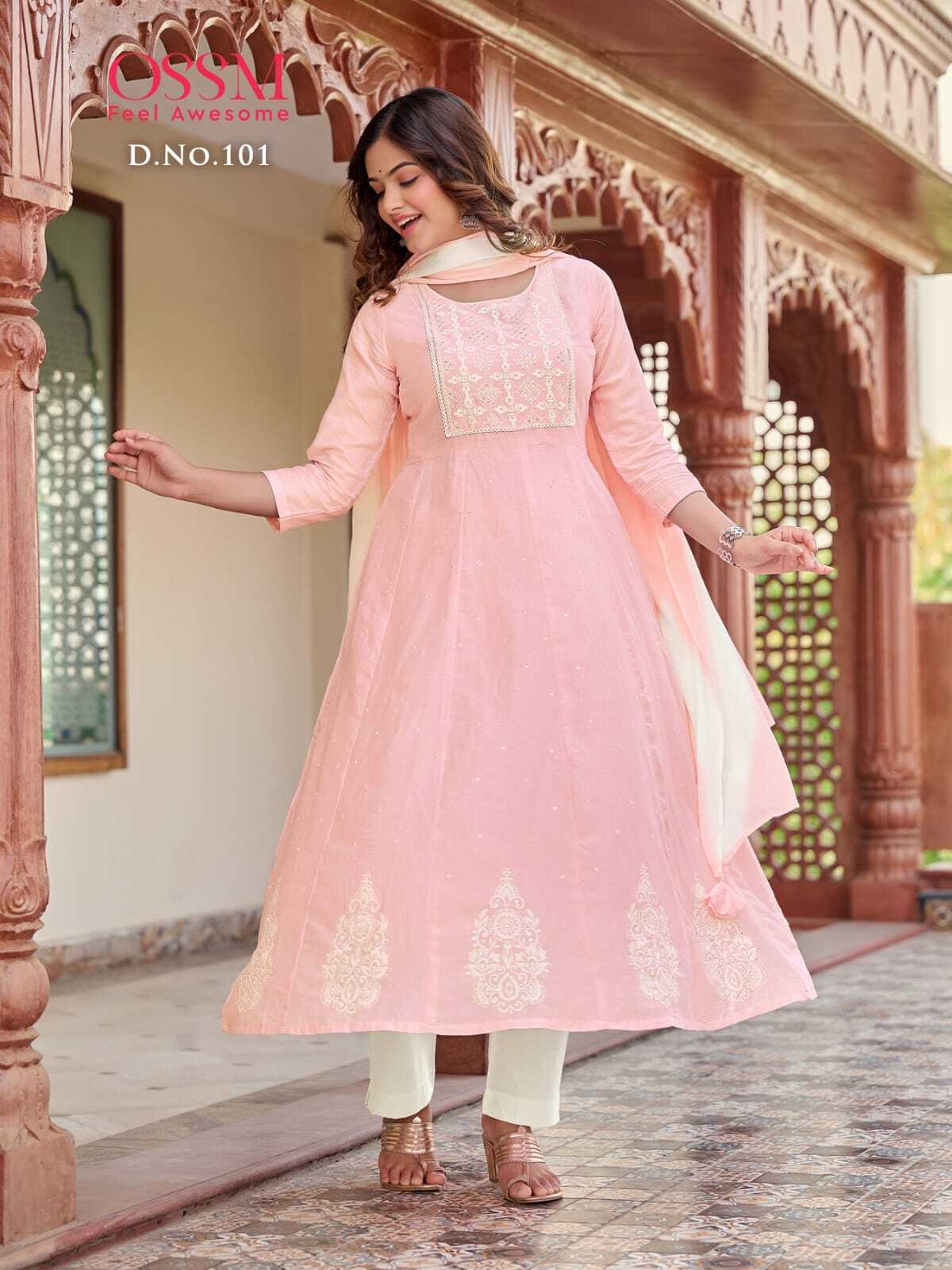 Premium Cotton Readymade Anarkali Suits - Color: As Shown In The Catalog