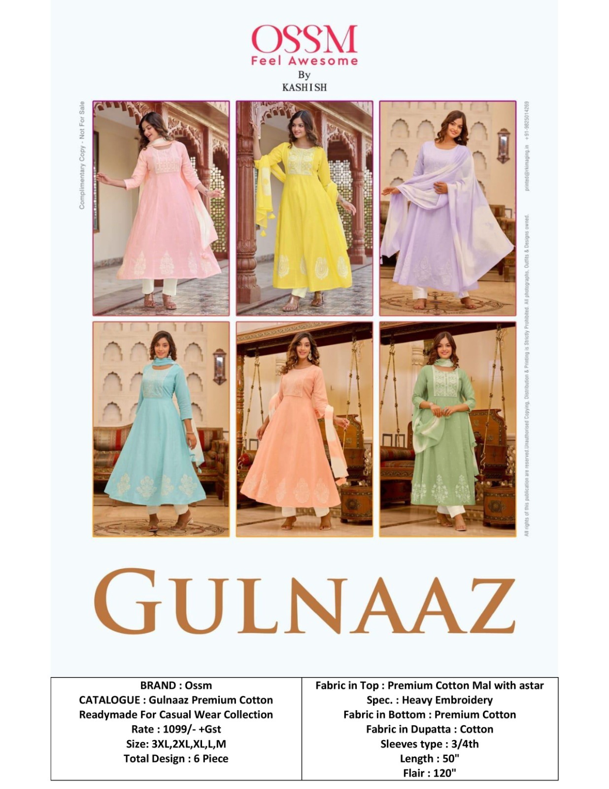 Premium Cotton Readymade Anarkali Suits - Color: As Shown In The Catalog