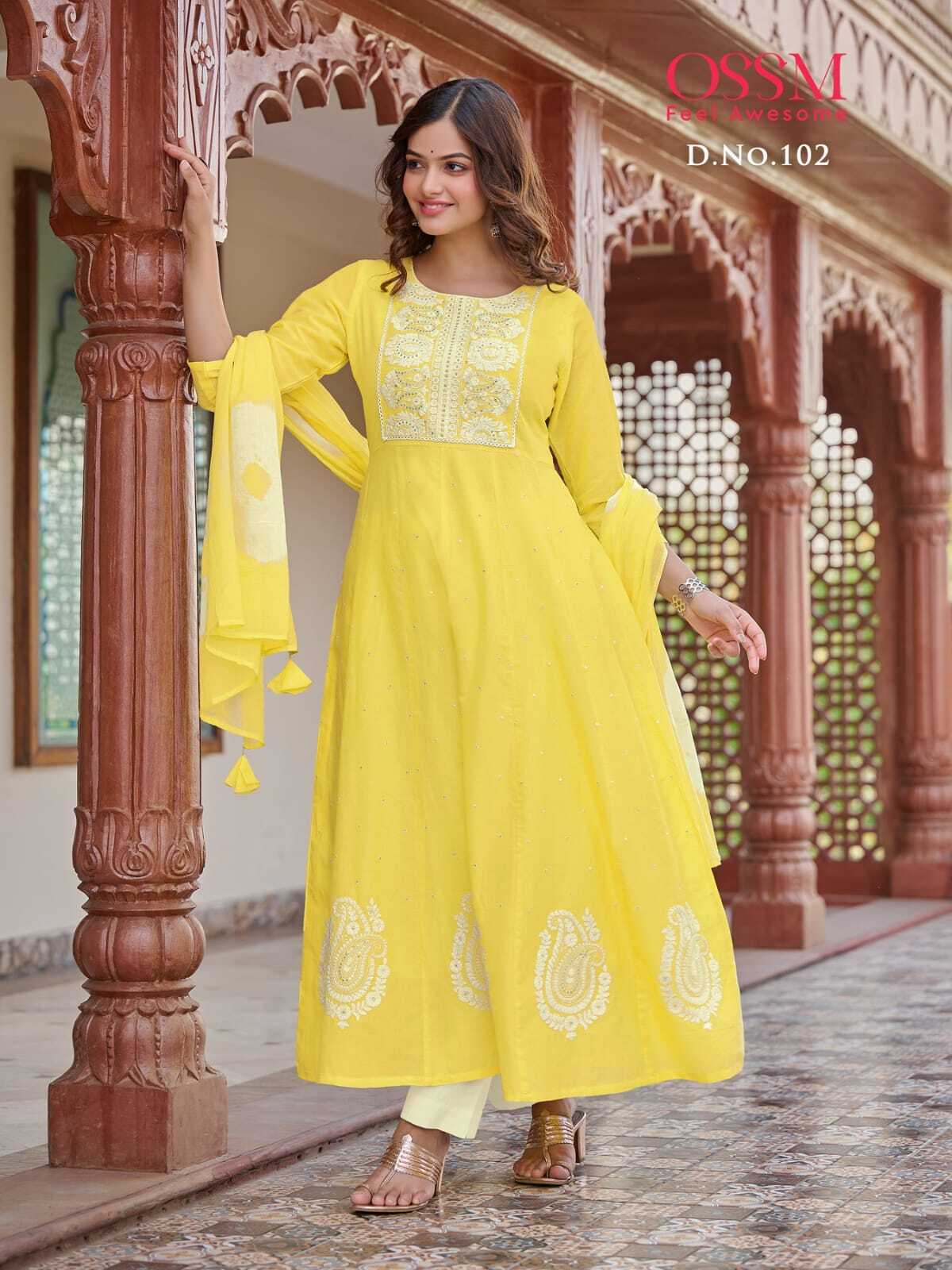Premium Cotton Readymade Anarkali Suits - Color: As Shown In The Catalog