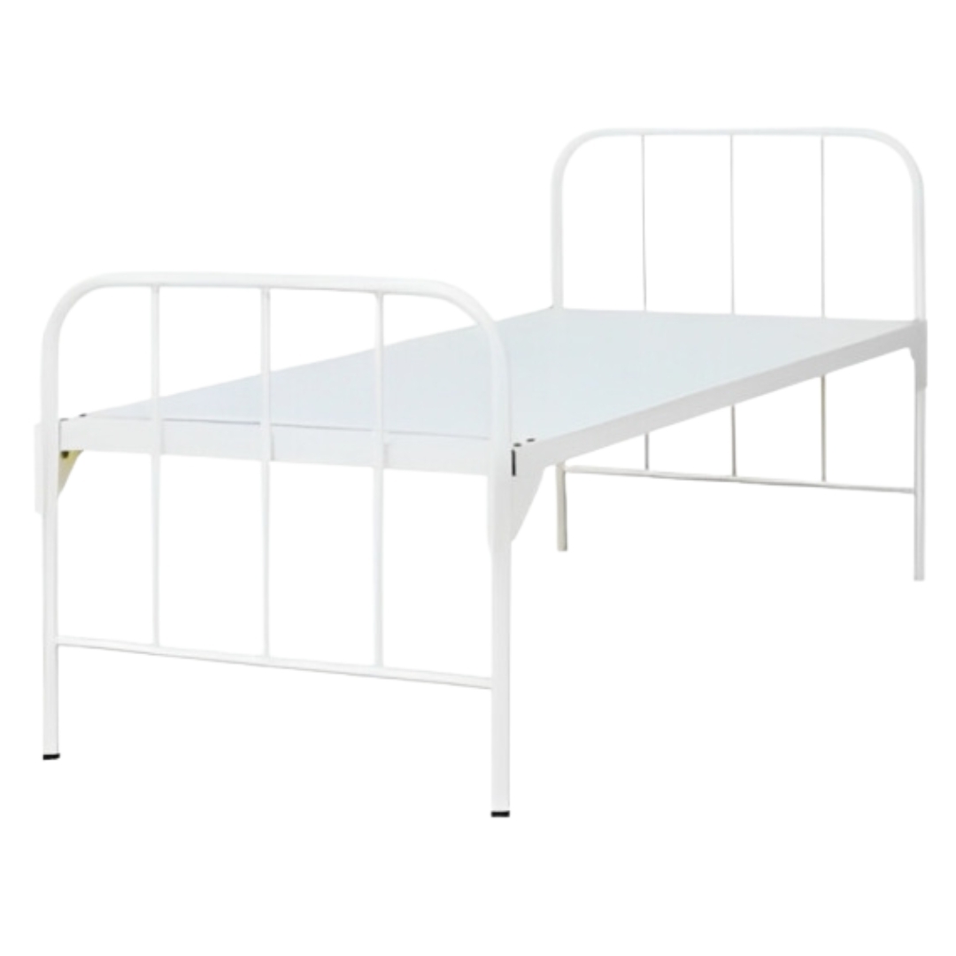 Plain Bed - 220l X 100w X 60-80h Cm | Strong Crca Steel Frame, Powder Coated Molded Head And Foot Panels