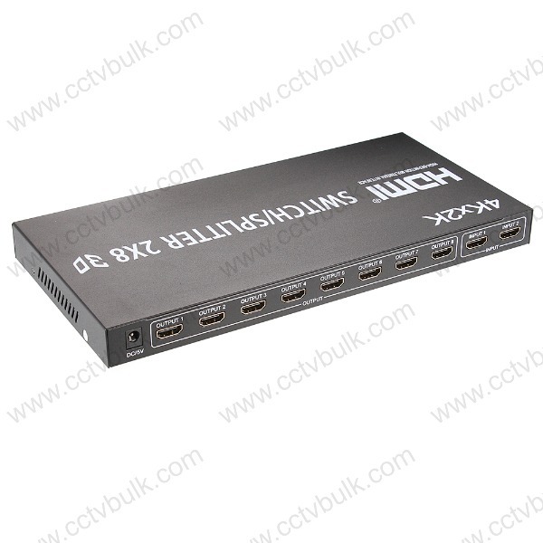 Hdmi Matrix 2x8 - Hdcp 1.4/1.4a, 4kx2k Resolution, 48-bit Deep Color | Dual Source To Eight Display Support, Remote Control, Plug-and-play