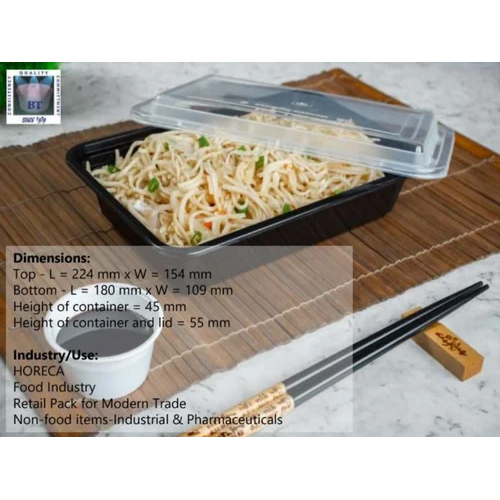 काला 900 Ml रेक्टेंगल कंटेनर