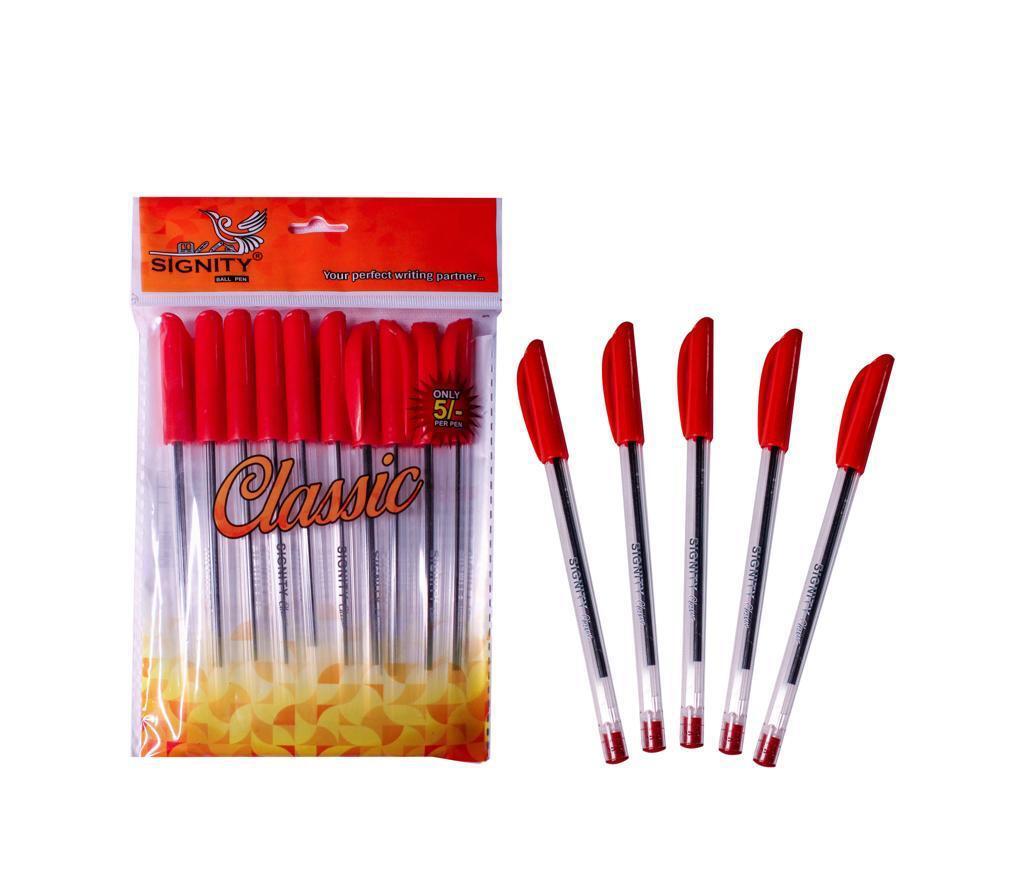 Ball Pen - Plastic Material , Refillable Design With Smooth Hi-quality Blue, Black, And Red Ink For Effortless Writing In School And Office