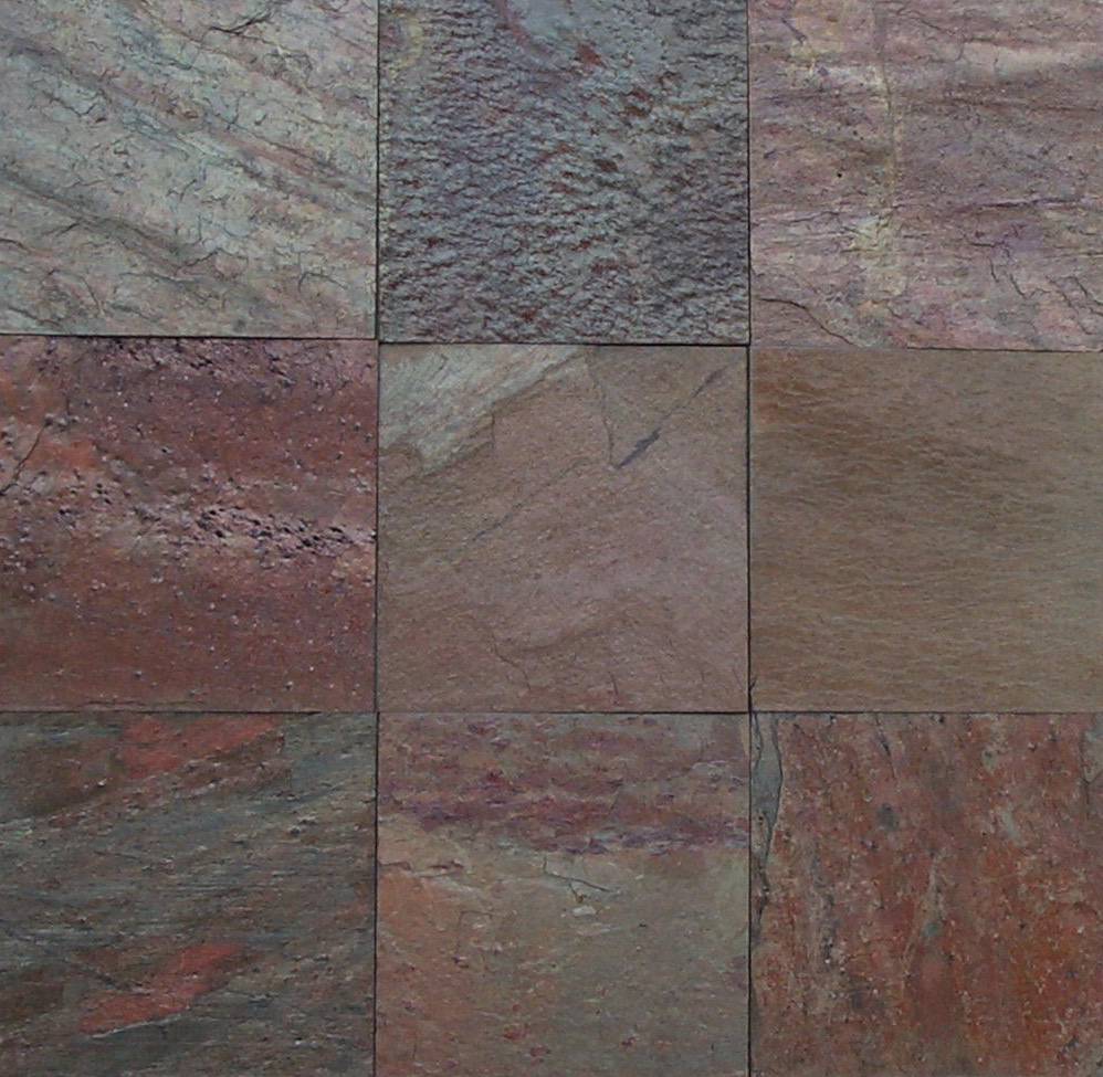 Indian Copper Quartzite Slate Stone Tiles - Size: 30x30