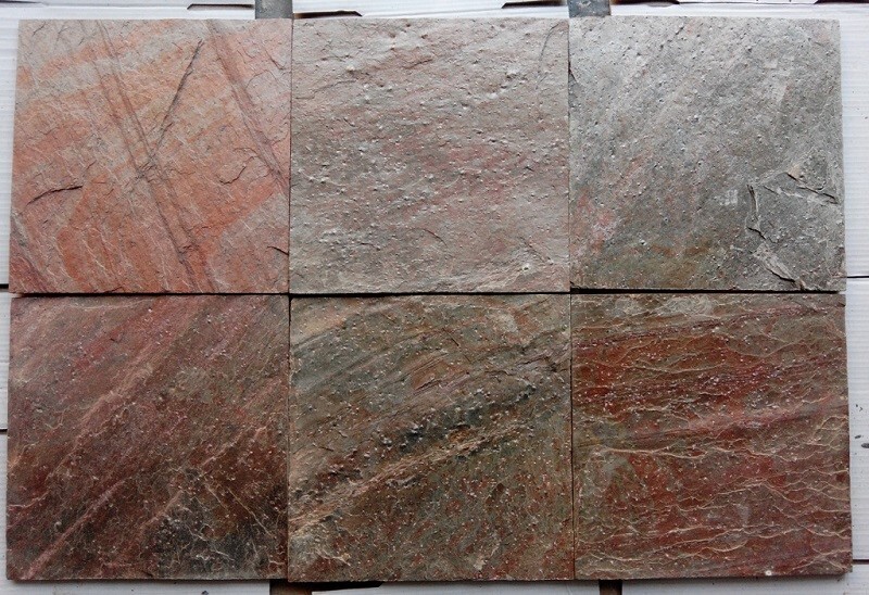 Indian Copper Quartzite Slate Stone Tiles - Size: 30x30