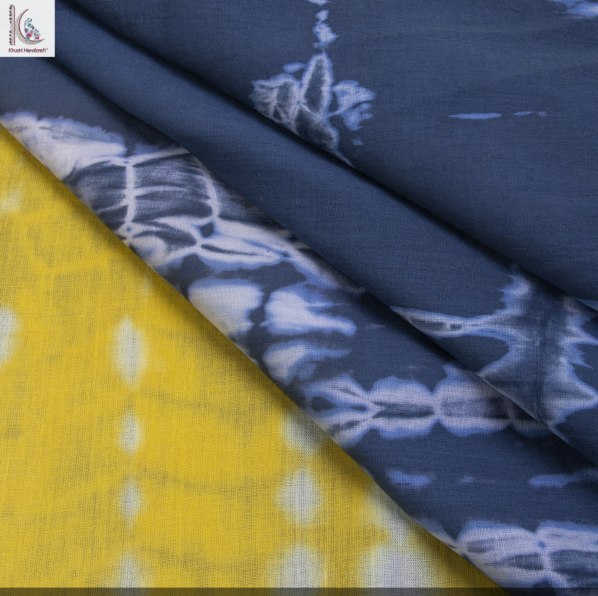 Tie Dye Fabric - 100% Cotton, Light Weight, Yellow And Grey | Casual Style, Shrink-resistant, All-season Use