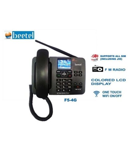BEETEL F5-4G - Supports 4G VoLTE, 4G LTE, 3G, 2G, Up to 8 Users , 1000 Contacts Phone Book, Call Recording, FM Radio, Color: Black