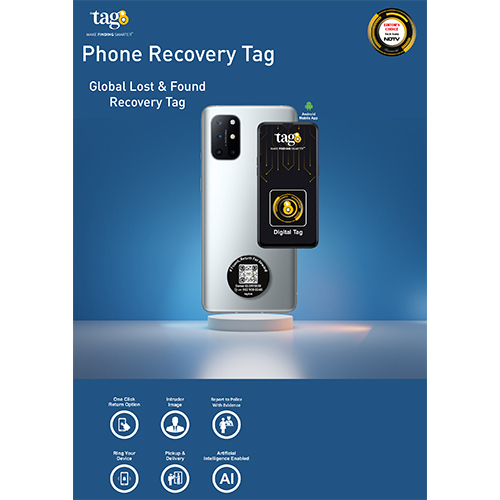 Phone Recovery Tag - High-Quality PP Material, Lightweight and Durable , Adhesive-Free Design for Easy Attachment and Tracking