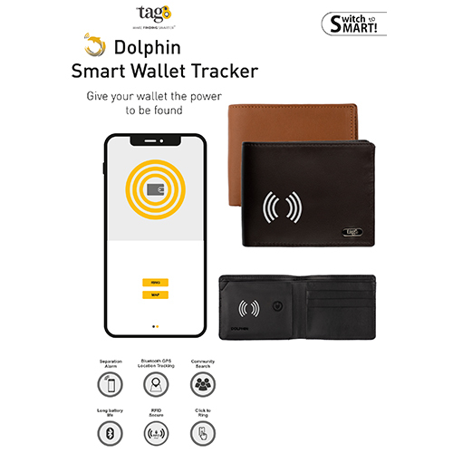 Dolphin Smart Wallet Tracker - Bluetooth Enabled, Digital Display GPS Tracking Device | Ultimate Security and Convenience for Travelers and Professionals