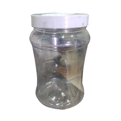 1.25 Litre Plastic Jar - Rigid Plastic, 1.25L Size, Transparent Color | Ideal for Spices, Grains, Liquids - Easy to Clean & Maintain