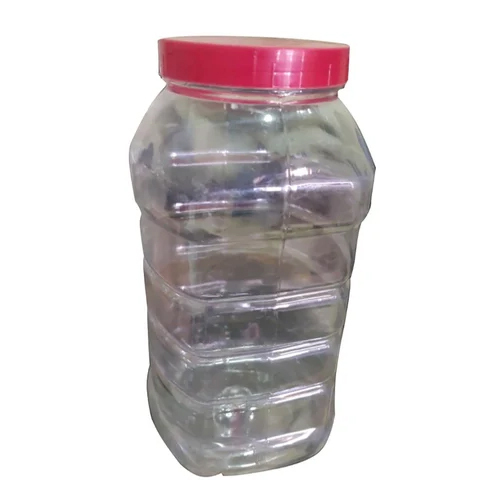 2 Litre Plastic Storage Jar - Rigid Transparent Plastic Material | Stackable Design for Easy Storage, Ideal for Dry Food Items