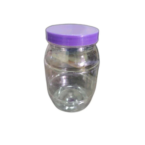 1 Litre Cylindrical Storage Plastic Jar - Rigid Plastic, 1 L Size, Transparent Color | Durable Storage Solution for Food, Spices & Dry Goods