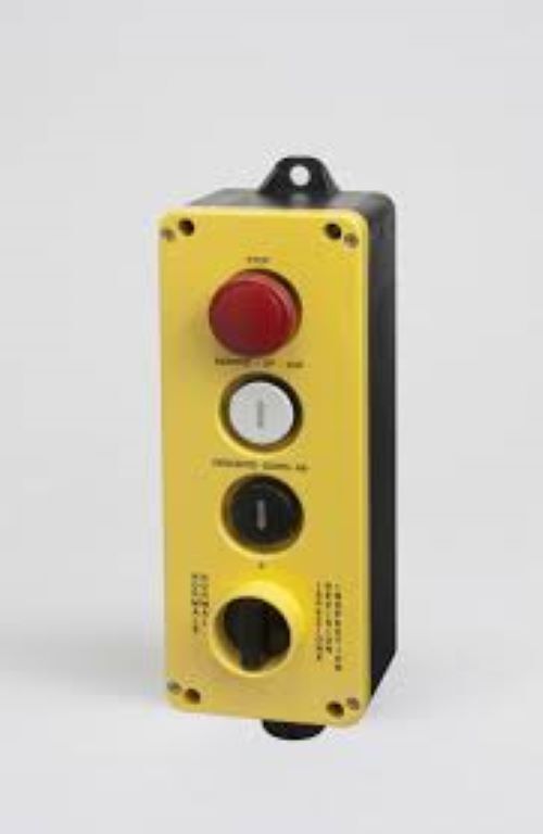 Crane Pendant Station - Nema 4x Enclosure, Ip65 Rated, 5a At 120vac, -15c To 70c | Compact Safety Yellow, Neoprene Booted Buttons, Shock Resistant