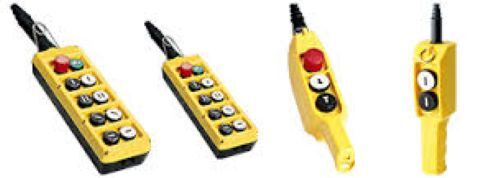 Crane Pendant Station - Nema 4x Enclosure, Ip65 Rated, 5a At 120vac, -15c To 70c | Compact Safety Yellow, Neoprene Booted Buttons, Shock Resistant