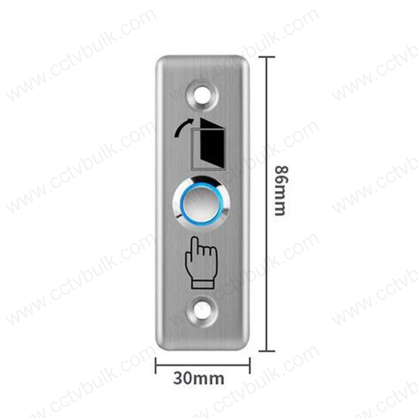I S S Switch - Silver Stainless Steel Shell, 50,000 Click Durability | Works With Most Access Control Keypads, Flush Mounting Design