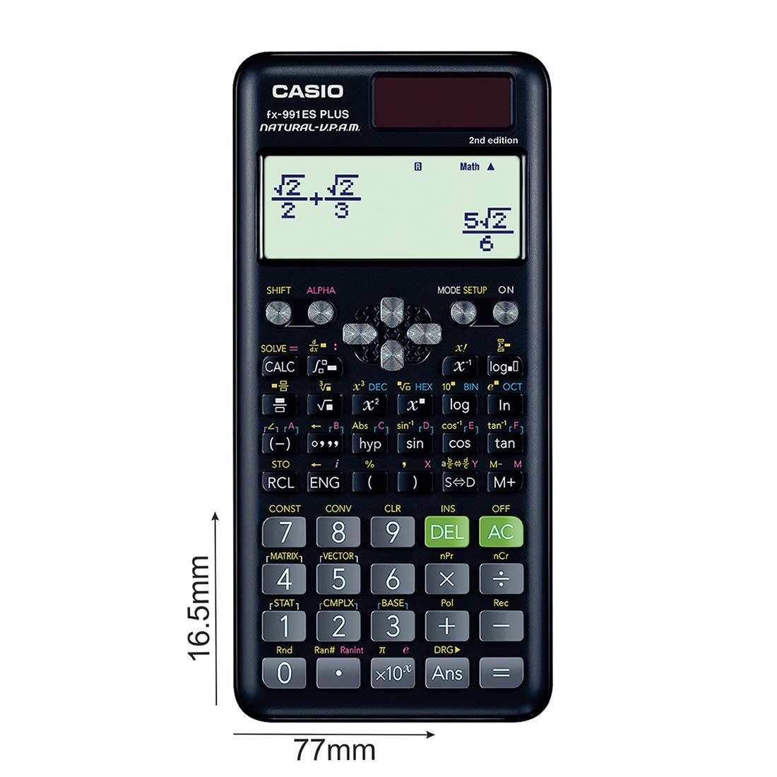Fx 991 Es Plus - Non-programmable Scientific Calculator, 417 Functions, Natural Textbook Display, Stylish Design, Colour-coded Keypad, Hard Case Included