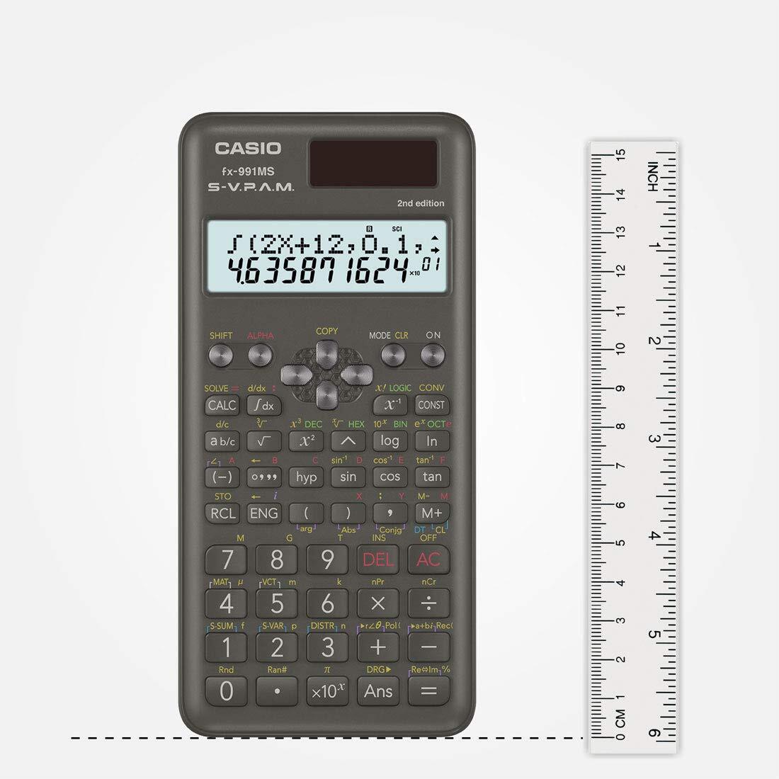 Fx 991 Ms Scientific - Non-programmable Calculator, 401 Functions, 2-line Display, Super Visually Perfect Algebraic Method, Multi-replay Feature