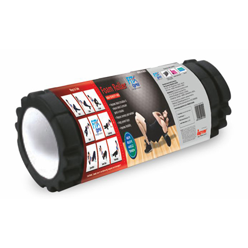 ग्रूव्स पैकिंग के साथ ब्लैक फोम रोलर