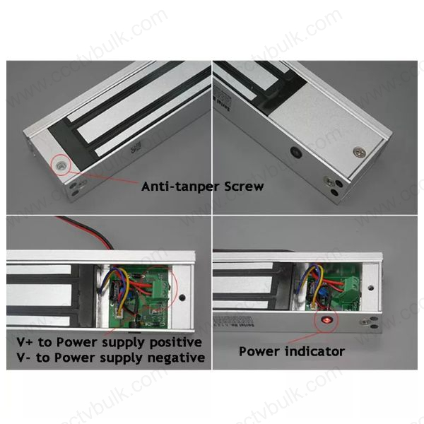 Em Lock 1200 Lbs - Anodized Aluminum, Size 530l*71w*40h Mm, Holding Force 500kg, Voltage 12vdc/500ma | Suitable For Wooden, Glass, Metal, Fireproof Doors