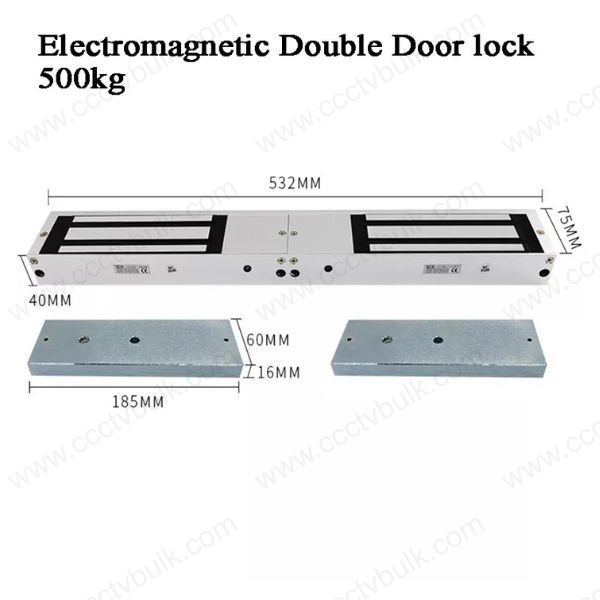Em Lock 1200 Lbs - Anodized Aluminum, Size 530l*71w*40h Mm, Holding Force 500kg, Voltage 12vdc/500ma | Suitable For Wooden, Glass, Metal, Fireproof Doors