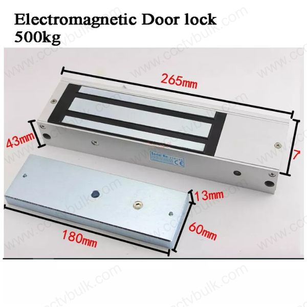 Em Lock 1200 Lbs - Anodized Aluminum, Size 530l*71w*40h Mm, Holding Force 500kg, Voltage 12vdc/500ma | Suitable For Wooden, Glass, Metal, Fireproof Doors
