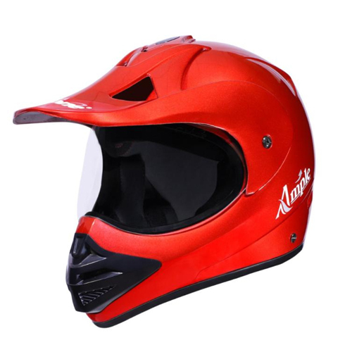 Plastic And Fibreglass Ample Red Color Plain Helmet