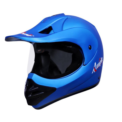 Plastic And Fibreglass Ample Blue Color Plain Helmet
