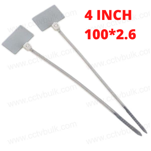 Marking Cable Tag Tie 4 Inch - Nylon, 100x2.6mm, White | Anti-aging, Anti-corrosion, High Toughness, Good Insulation, Anti-acid