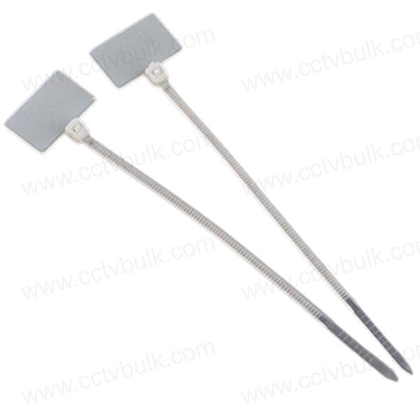 Marking Cable Tag Tie 8 Inch - Nylon, 200x3.61mm, White | Anti-aging, Anti-corrosion, High Toughness, Good Insulation, Writable Tag