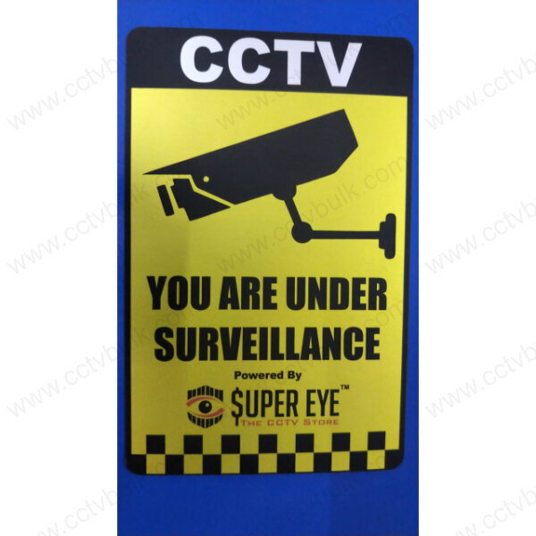 Customize Cctv Sticker With Name / Brand 100set - 9x14 Cm, Reflective Matte Finish, Laminated Polyvinyl Chloride, Uv Resistant, Waterproof, Heat Resistant