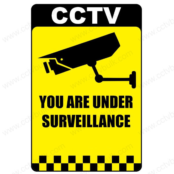Customize Cctv Sticker With Name / Brand 100set - 9x14 Cm, Reflective Matte Finish, Laminated Polyvinyl Chloride, Uv Resistant, Waterproof, Heat Resistant
